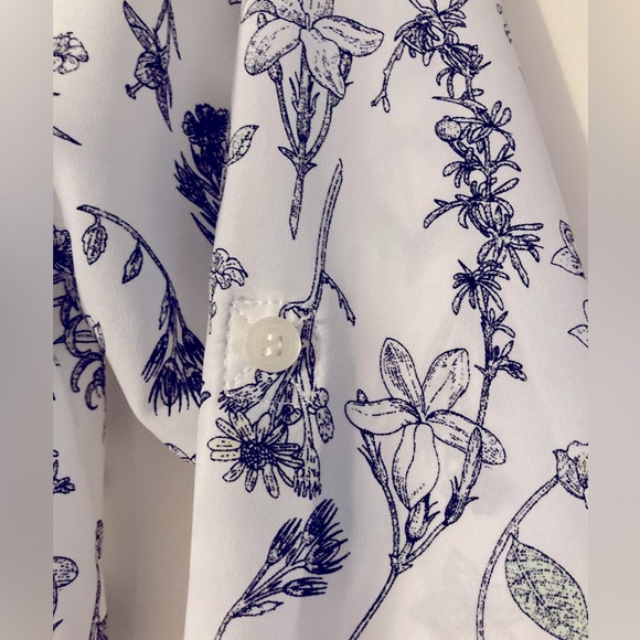 NWTS Joe Fresh White Floral Long Sleeve Dress Flower Print Spring Dress Size M - Picture 7 of 7